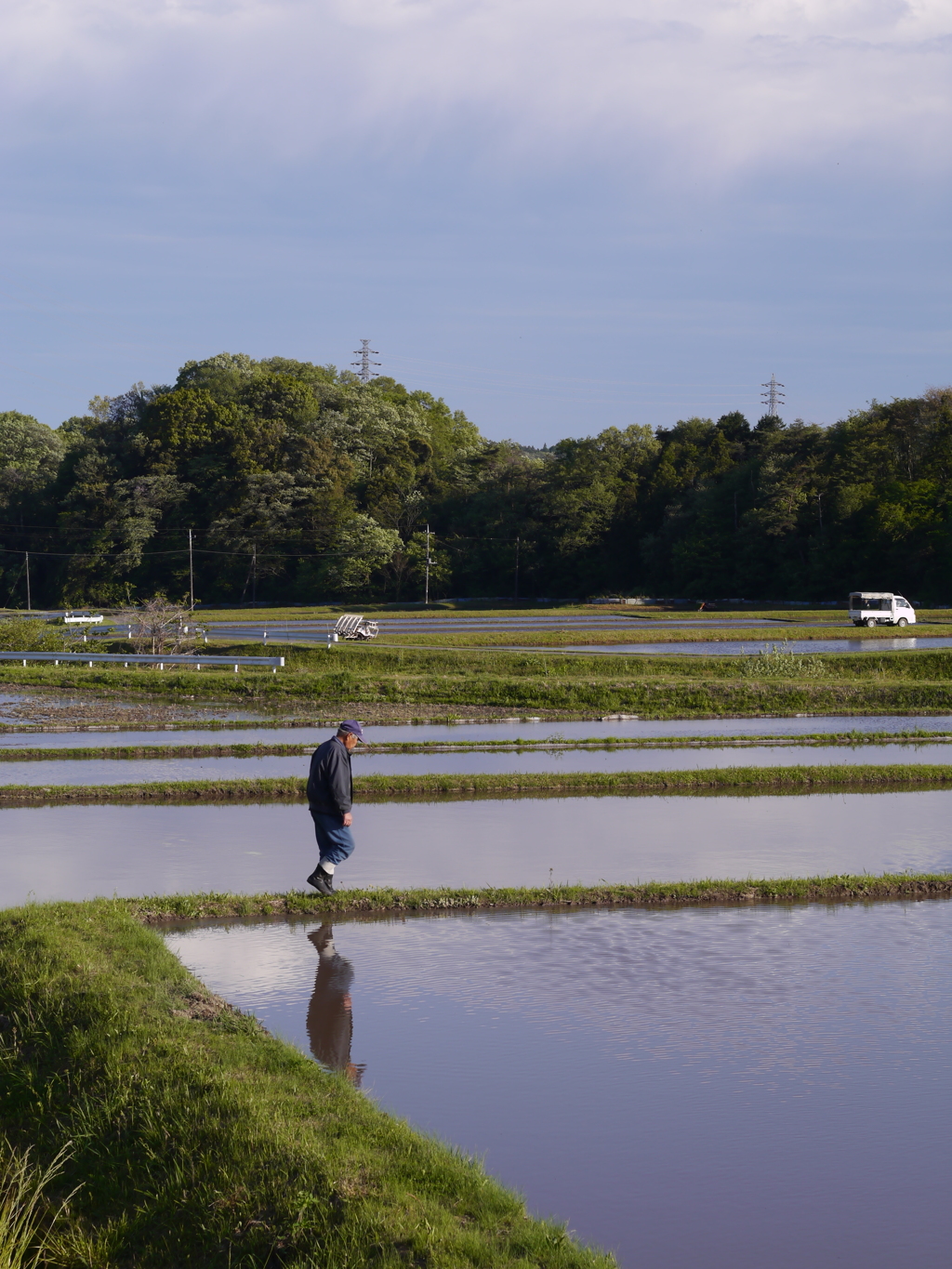 田植えの季節：水張り完了