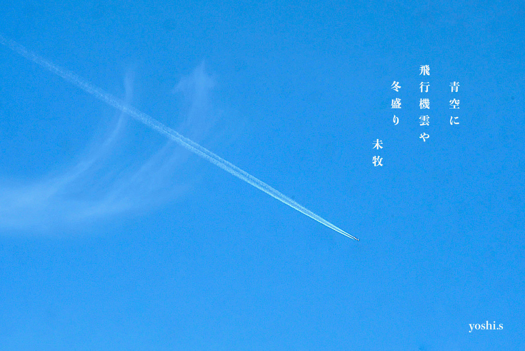 写真句：飛行機雲