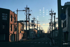 写真句：写真エッセイ：表通りの夕日影：NTW553