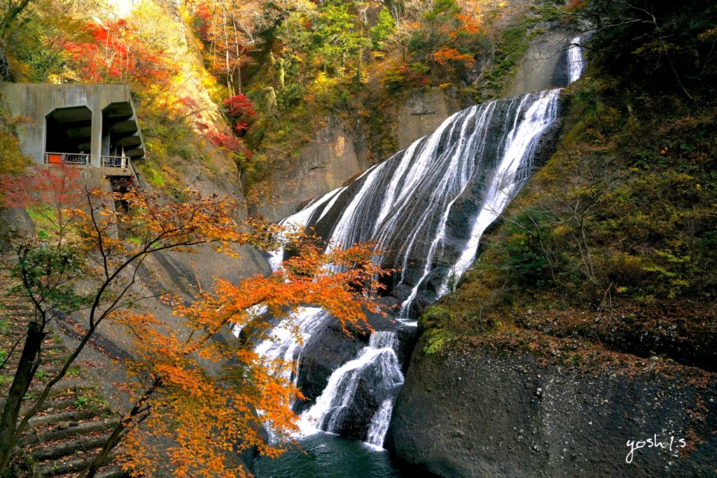 写真エッセイ：袋田の秋10：滝と紅葉