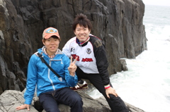 【つくしと東尋坊にて】