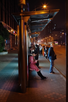 night,bus stop