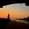 灯台と夕景