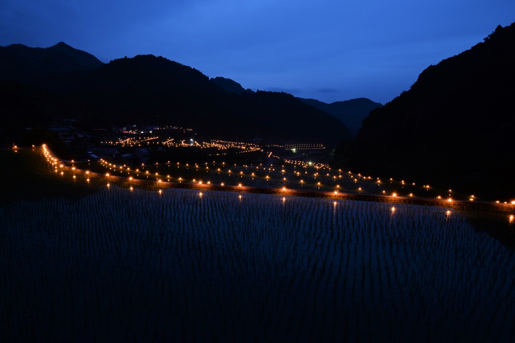 東峰村竹棚田の火祭り