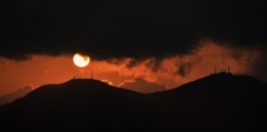 帆柱（連山）落陽