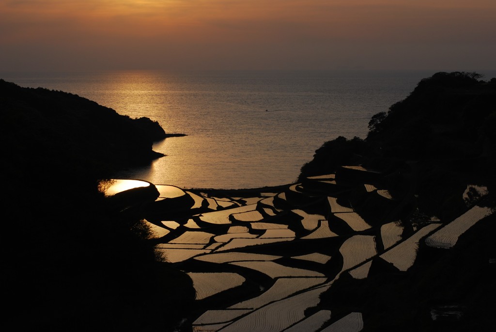 初めての浜野浦の夕陽