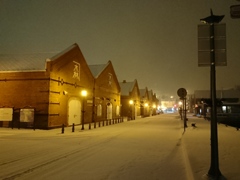 雪の日の赤レンガ倉庫