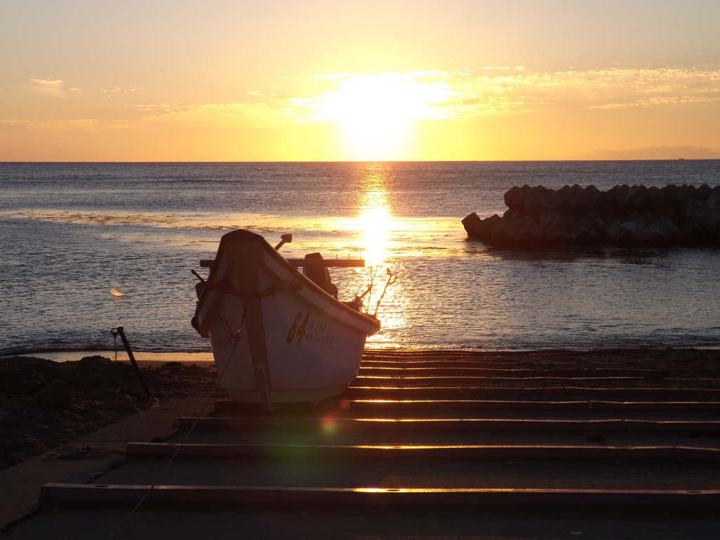 奥尻に沈む夕日