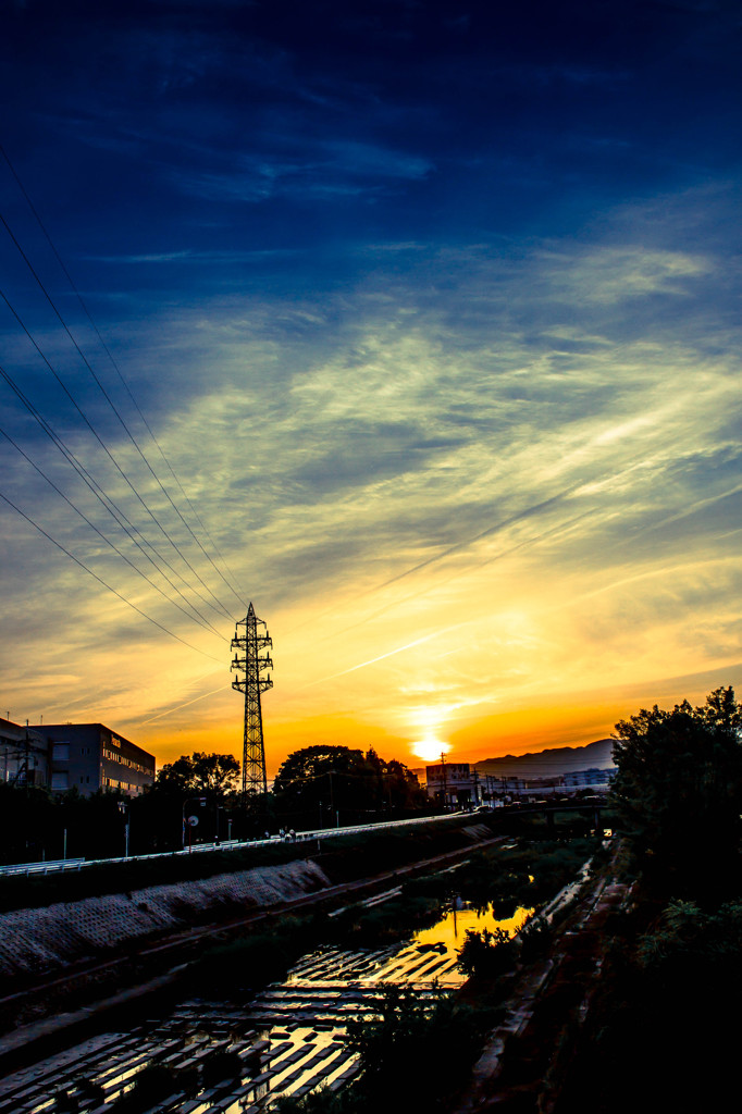 夕景。