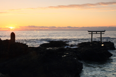 大洗海岸の朝日