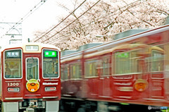 阪急電車と桜