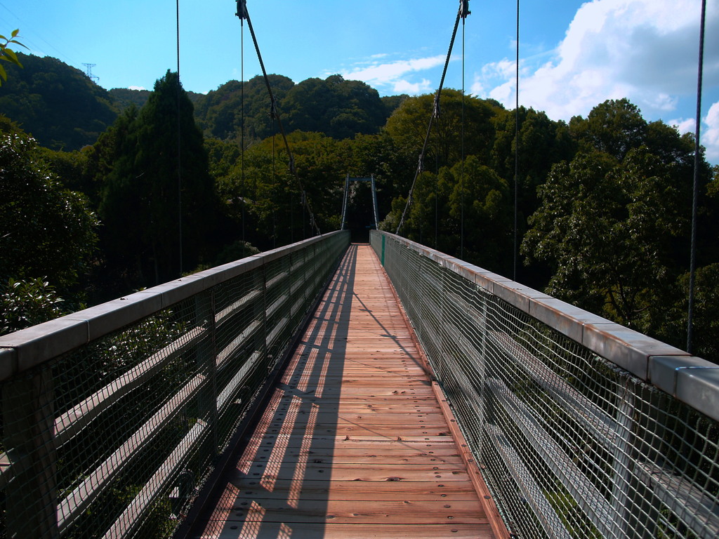 橋の向こうは秋の空