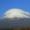 Snow and cloud capped Mt. Fuji