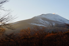 夕日を浴びる浅間山
