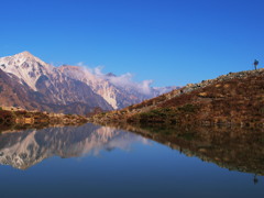 水鏡　白馬連山