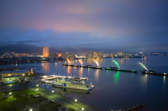 琵琶湖西岸、比叡山を望む／夜景