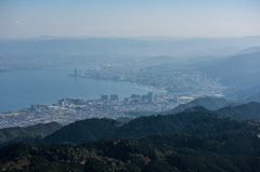 比叡山から大津市街と琵琶湖