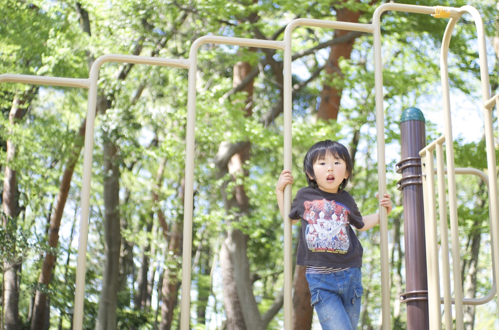 公園で