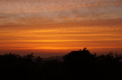 近くの坂から見た夕焼け