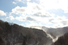 吹きすさぶ粉雪