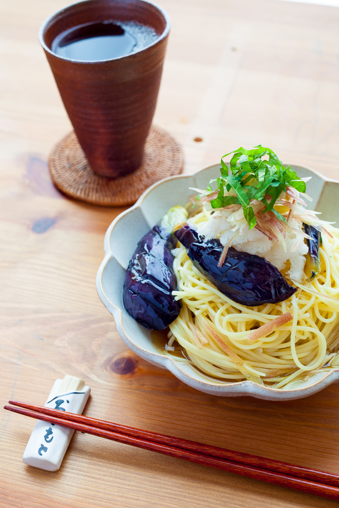 茄子の揚げ浸しパスタ