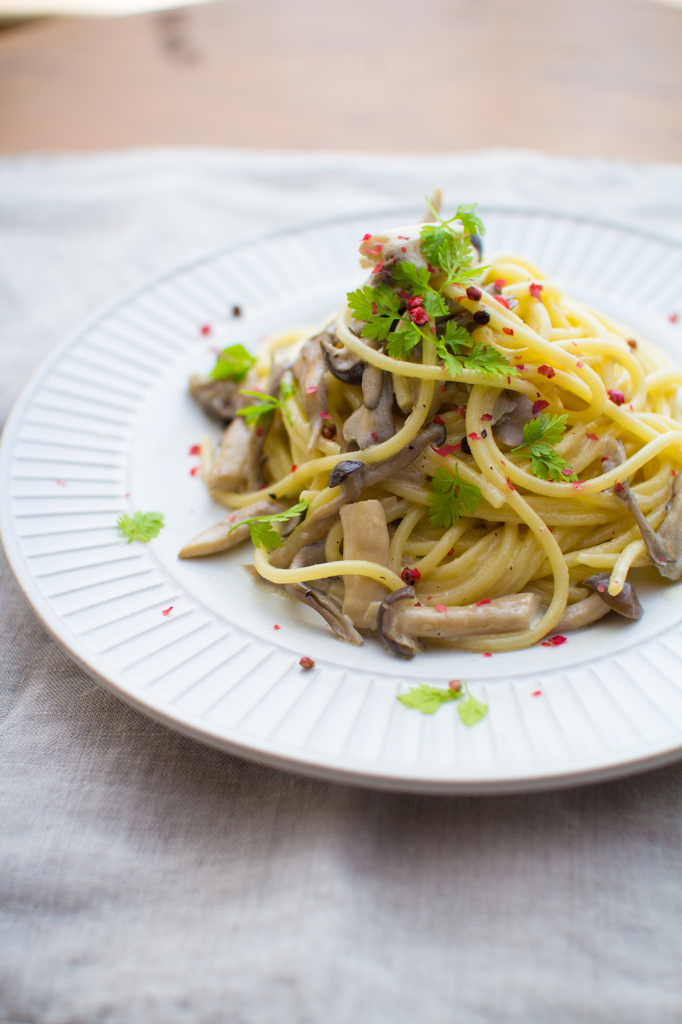 キノコの3種チーズクリームパスタ
