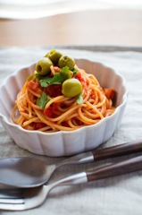 オリーブのパスタ