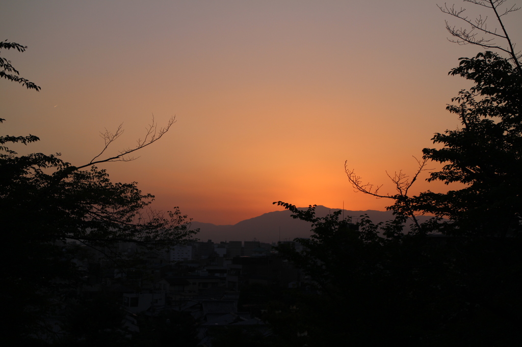 京の夕焼け