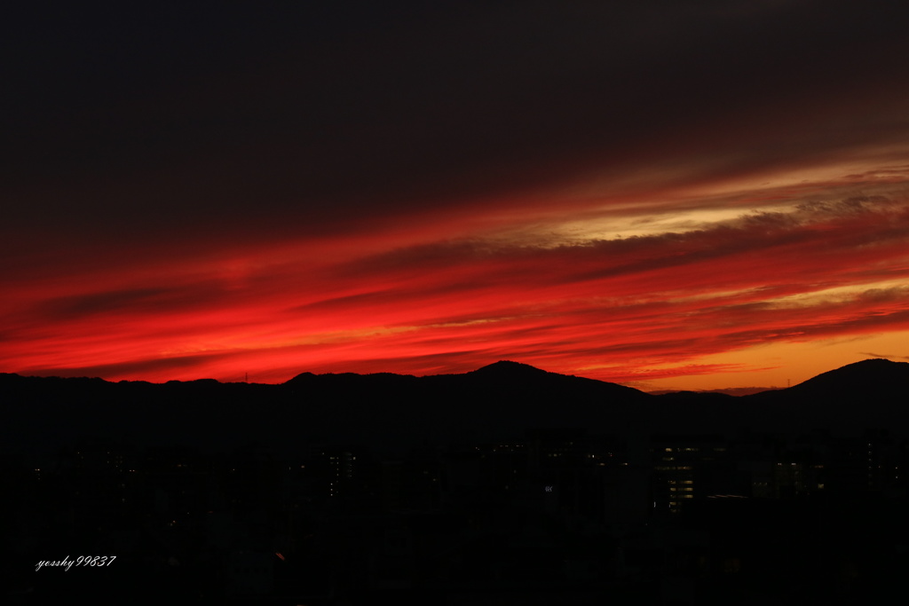 京の夕焼け