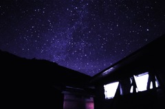 九重避難小屋の星空