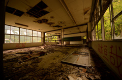小学校の廃墟　多目的室