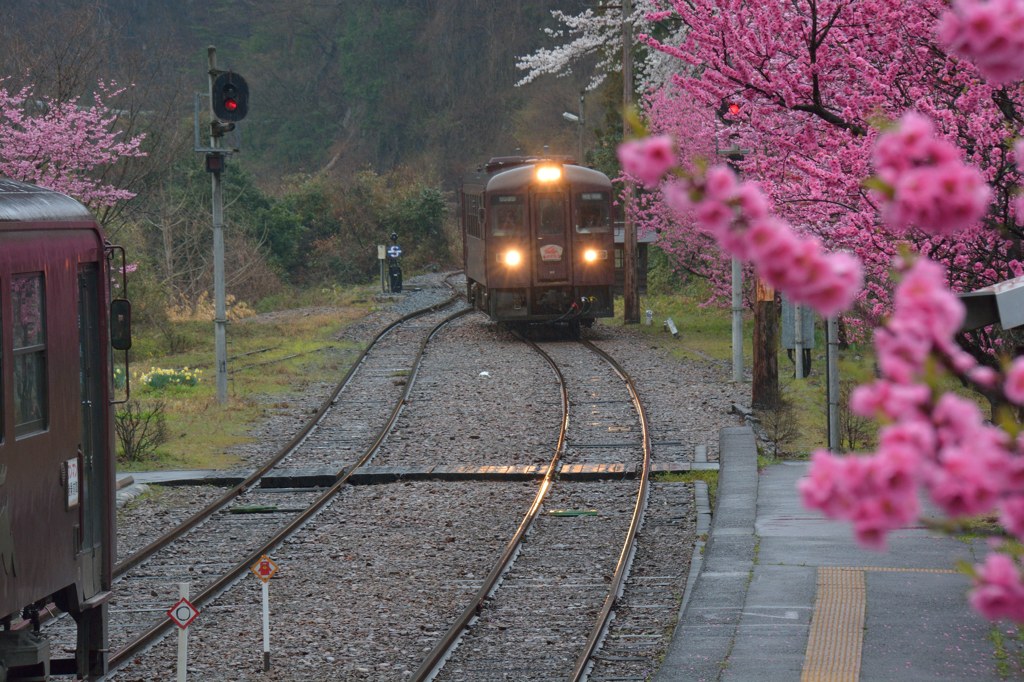 光る線路