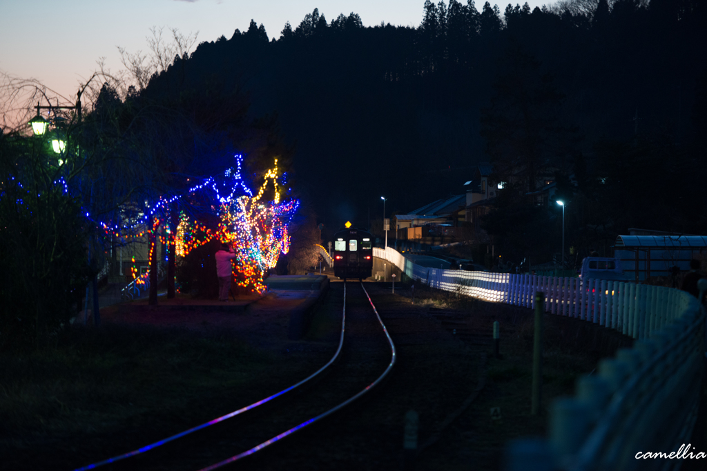 花輪駅　イルミネーション特訓