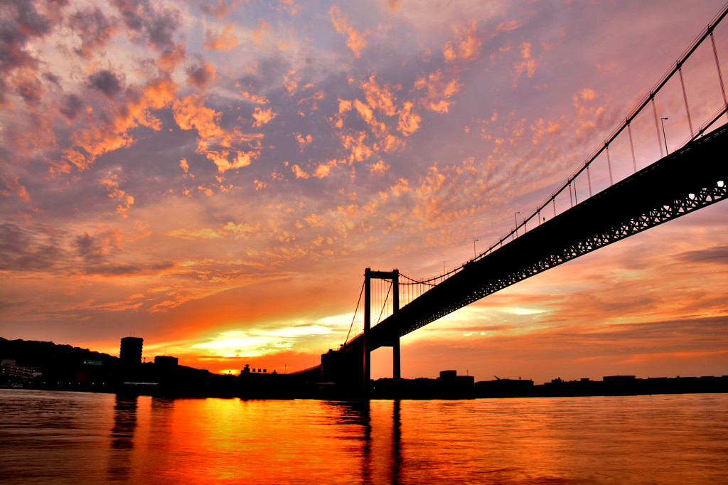 a lurid sunset