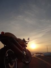 初春の夕暮れ