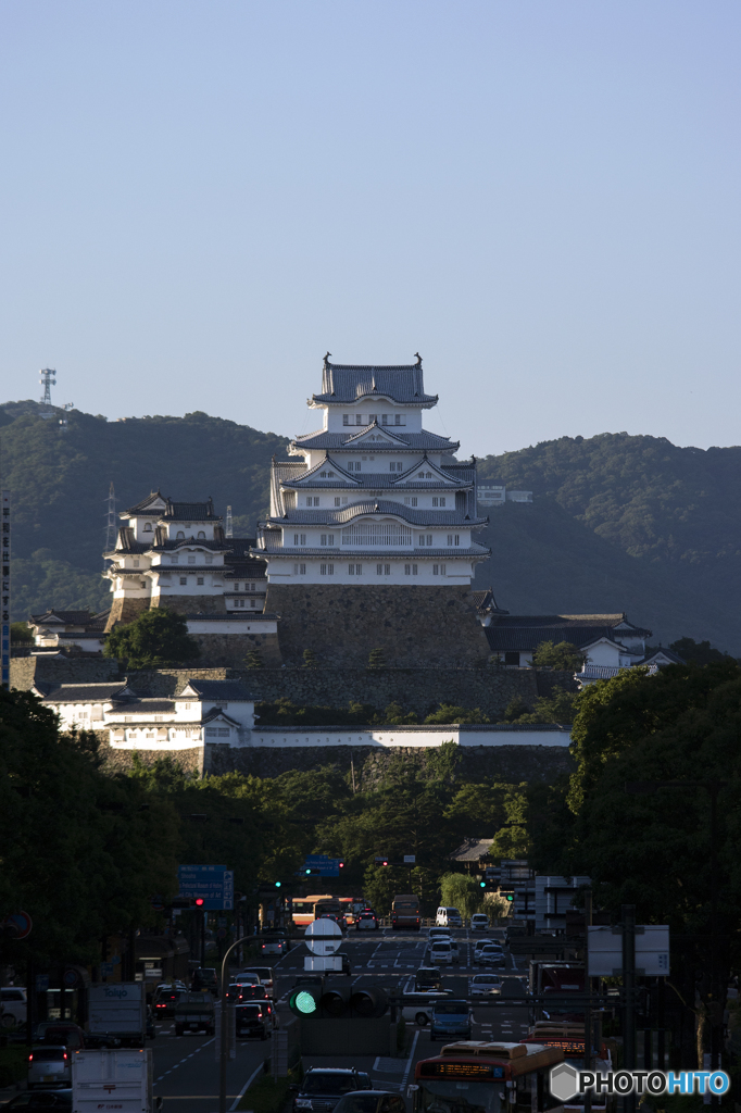 駅から望む白鷺城