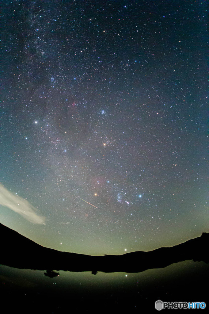 オリオン座と流星