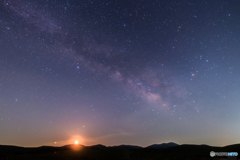 木星・月・土星と天の川