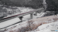雪景色と西九州新幹線