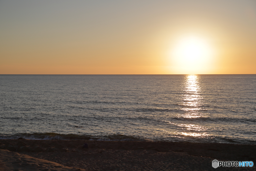 浜中あさり海水浴場 夕陽