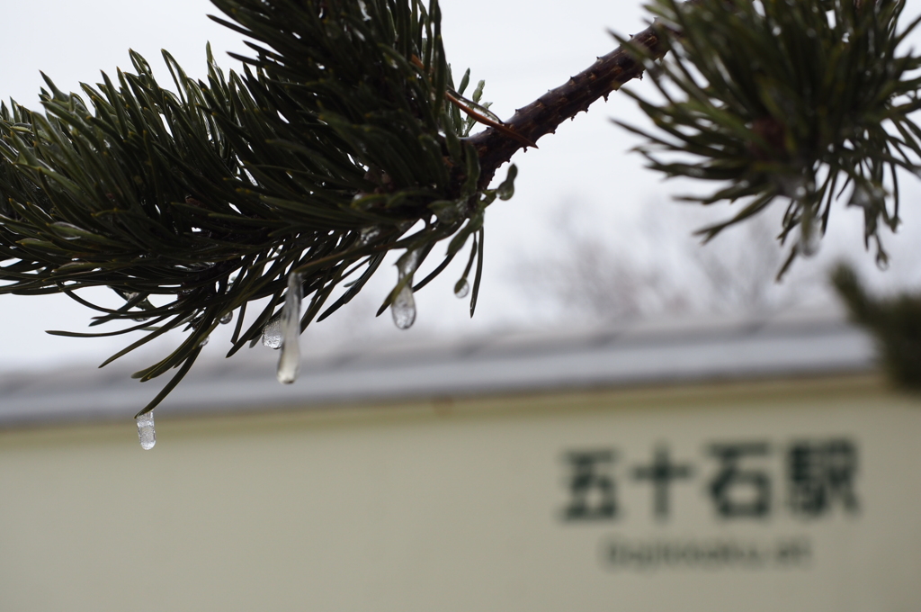 氷結の五十石駅