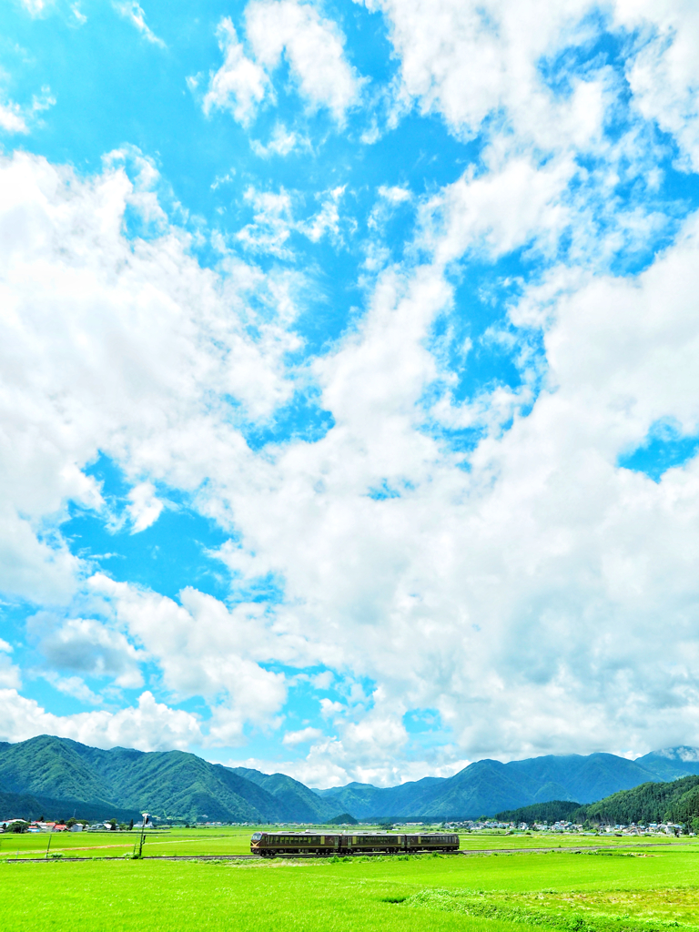 夏空の下