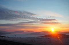 屈斜路湖の冬旭