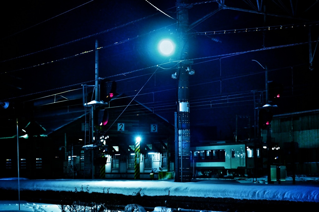 冬の新庄機関区