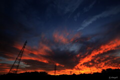 秋分の夕日
