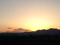 夕日の富士