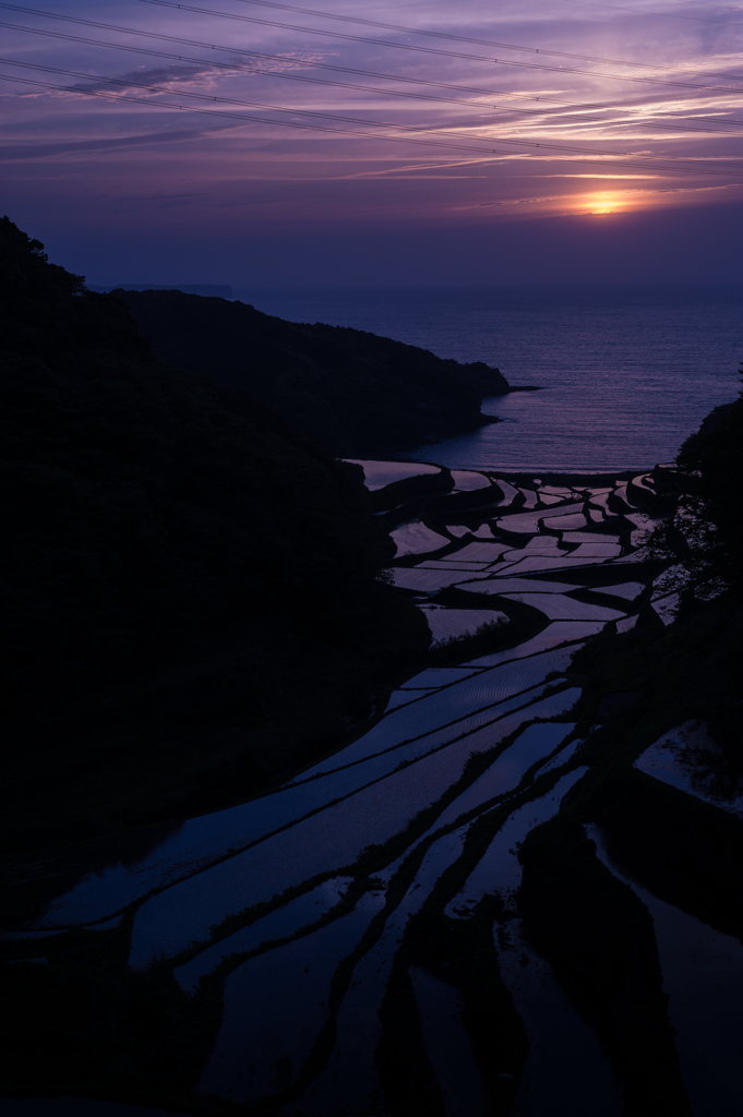 棚田の夕暮れ