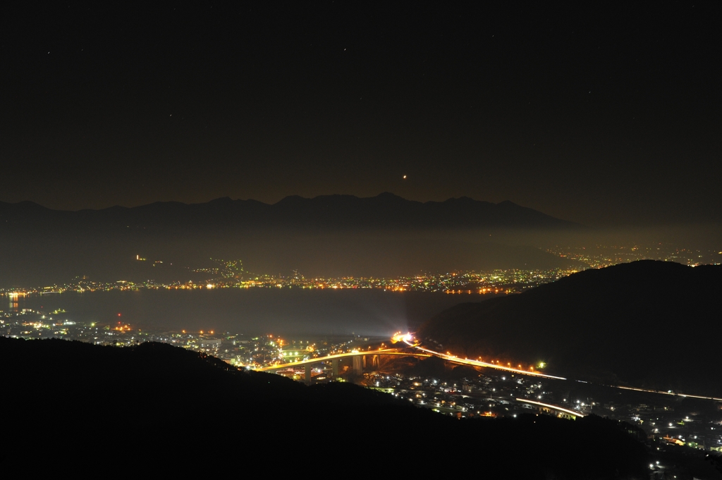 諏訪湖夜景１