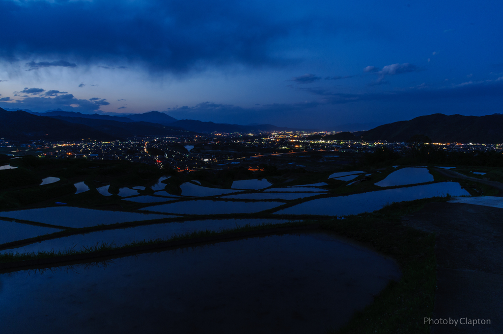 棚田夕景２