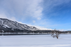 冬晴れの青木湖